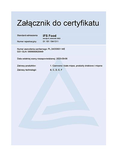 Certyfikat — Zakład Produkcyjny Chybie